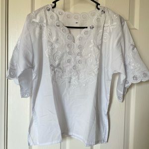 White Mexican style blouse